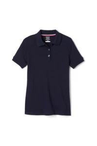 French Toast Girls 2 Pk Short Sleeve Interlock Polo School Wear Navy Blue - Sz L - Picture 1 of 2
