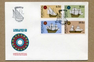 PORTUGAL LUBRAPEX-80 SAILING SHIPS 18-10-1980 First Day Cover Series. FDC - Picture 1 of 2