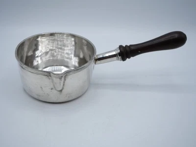 RARE POELON CASSEROLE EN ARGENT MASSIF MANCHE BOIS POINCON COQ PARIS 1809 - Photo 1/4