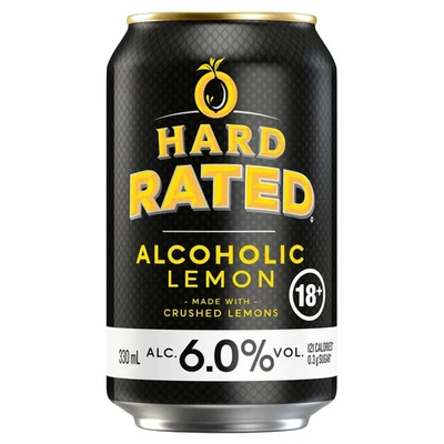 Hard Rated, Original Lemon Flavour, Refreshing Drink, 6% ABV, 330mL(Case of 24) - image 1 of 4