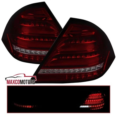 Red/Smoke Tail Lights Fits 2001-2004 Mercedes-Benz W203 C-Class LED Sequential - Imagem 1 de 4