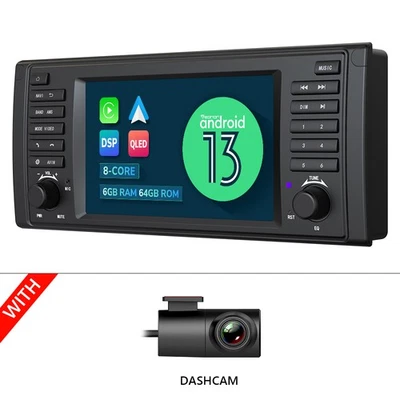 DVR+Für BMW E39 7" Touch Screen Autoradio 8Kern 6+64 GPS Navi Android 13 CarPlay - Bild 1 von 4