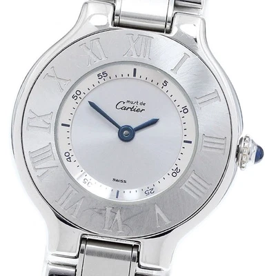Relógio feminino Cartier Must21 Vantian W10109T2 mostrador prata quartzo_914202 - Imagem 1 de 4