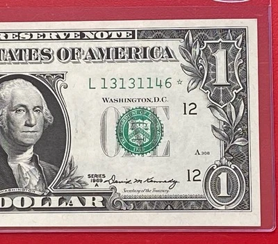 1969A STAR NOTE $1 DOLLAR BILL ( SAN FRANCISCO L ) UNCIRCULATED - Image 1 of 3