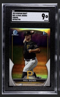 Bowman Draft 2023 cromo #BDC-14 Paul Skenes (RC) refractor SGC 9 como nuevo Foto 1 de 2