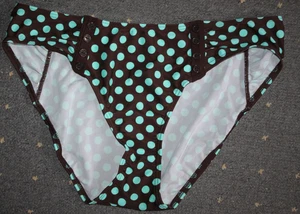 Bikinihose Badehose Slip braun mit türkis Punkte Gr 42 Neu "bonprix" - Bild 1 von 1