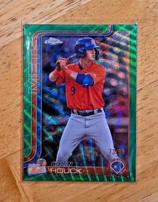 2025 Topps Pro Debut Colin Houck Green Wave Refractor Chrome /99 Mets - Image 1 of 2