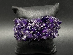 Amethyst Chip Stretch Bracelet 6.75” - Picture 1 of 9
