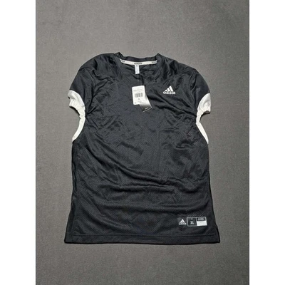 Adidas Men's XL Black Mesh Short Sleeve Athletic Football Jersey Shirt Practice - Image 1 of 4