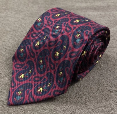 POLO RALPH LAUREN Vintage Burgundy Paisley Hand Made Silk USA Tie 58” X 3.75” - Image 1 of 4