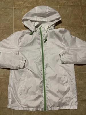 Totes Women’s Sz M White Full Zip Windbreaker Raincoat Hooded Jacket Pockets - Image 1 of 4