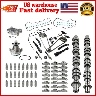 Camshafts Lifters Rocker Arms Timing Chain For 5.4 L Triton 3V Ford F150 Lincoln - Image 1 of 4