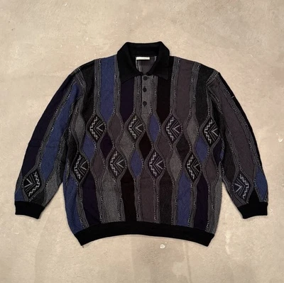 Aklanda 3D Knit Wool Collared Sweater Multicolor Made in Australia Size Large - Image 1 of 4