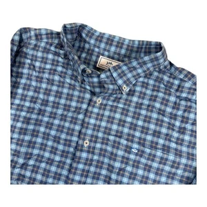 Southern Tide Blue Plaid Button Down Shirt Classic Fit Men's XXL - Picture 1 of 7