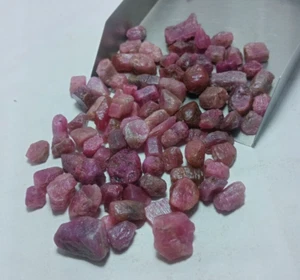10 Pcs Ruby Rough Raw Stone Lot, Natural Ruby Rough, Good Quality Rough, 8to12mm - Picture 1 of 5