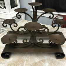 2 Vtg Wrought Iron Candelabra Metal Candle Holder Fireplace Tabletop Centerpiece