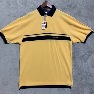 Tommy Hilfiger Hemd Erwachsene L Gelb Blau Freizeit Polo Baumwolle Herren Large - Bild 1 von 10