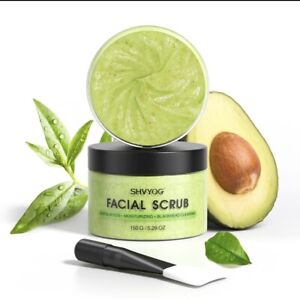 2 Facial Scrub - FSHVYOG Organic Exfloliating & Moisturizing Avocado & Green Tea