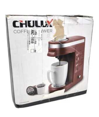 Single Serve Coffee Maker Small 1 Cup CHULUX Brewer Red - Image 1 of 4