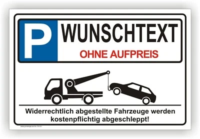 Parkplatzschild mit Wunschtext | Parkplatz Kennzeichen | Wunschkennzeichen | 151