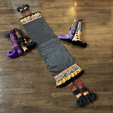 Vintage Lot 5 Pier 1 Imports Halloween Witch Legs Table Runner