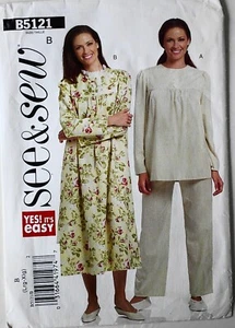 See & Sew 5121 Yes It's Easy Misses Pajamas Nightgown Sewing Pattern Sz 16-22 - Picture 1 of 1