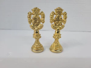 Lot of 2 - Vintage Mid-Century Goldtone Initial "F" & "M" Sealing Wax Seal Stamp - Picture 1 of 2