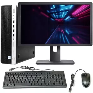 HP Desktop Computer i5 8GB RAM 240GB SSD 20in LCD Windows 10 Pro PC Wi-Fi DVD/RW - Picture 1 of 7