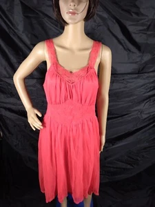 Vintage D'Signer Red Shear Lace Nighty Night Gown Dress Romantic - Picture 1 of 9