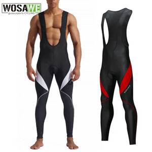 WOSAWE Men Cycling Breathable Bib Tights Road Bike 3D Padded Reflective Trousers