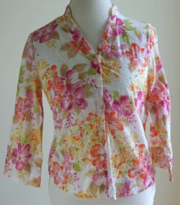Alfred Dunner Shirt Blouse Top Pink Floral Print Summer Spring Lightweight, EC! - Picture 1 of 6