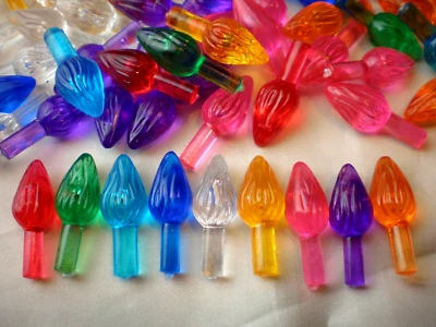 25 Med Twist Bulbs Pegs 9 Colors for Ceramic Christmas Tree Lights - Image 1 of 2