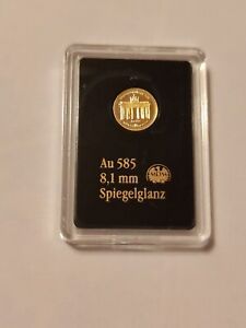 Deutsche Wahrzeichen, Brandenburger Tor, Medaille in 585 Gold, 2017.