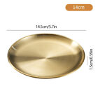 Golden Stainless Steel Storage Tray Luxurious Brass Round Plate Fruit Cake Dish
