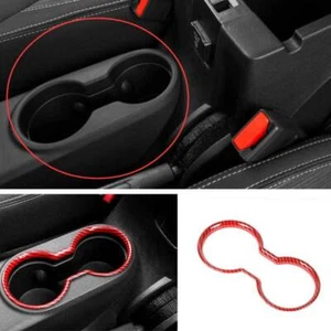 Anillo de panel de copa de agua con reposabrazos delantero rojo de fibra de carbono para Jeep Wrangler JK 2011-17 - Imagen 1 de 8