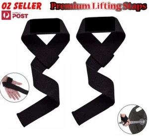 WEIGHT LIFTING BODYBUILDING GYM TRAINING BAR GLOVES WRIST SUPPORT STRAPS WRAPS - Picture 1 of 3