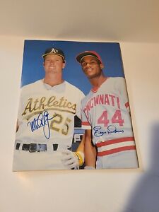 Mark Mcgwire & Eric Davis Auto Autographed In Person Beckett Magazine A'S Reds 