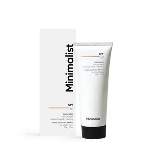 Crema protectora solar minimalista FPS 60 PA +++ | para todos los tipos de piel | 50 gm | - Imagen 1 de 7
