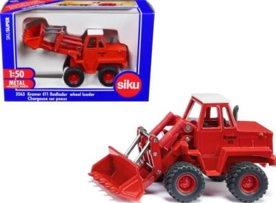 Kramer 411 Wheel Loader Red with White Top 1/50 Diecast Model by Siku - Image 1 of 4