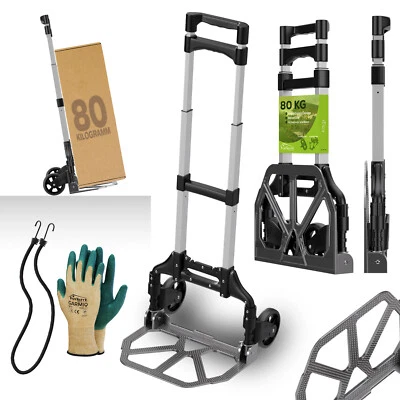 Sackkarre 80kg Alu Transportwagen Handwagen Treppenkarre Klappbar Aluminium - Bild 1 von 4