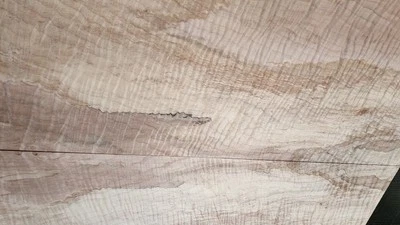 Juego de Bookmatch Maple Fiddleback Spalt #1031 L.21&1/4" W. 16&5/8" T. 3/8" Foto 1 de 4