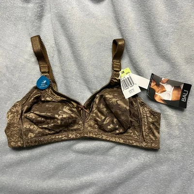 Sujetador BALI Doble Soporte Cierre Spa 40B Encaje Oscuro Cobertura Completa Suavizado Espalda Foto 1 de 4