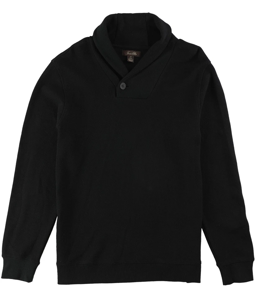 Suéter Pullover Tasso Elba Para Hombres Texturizado Chal-Cuello, Negro, L Foto 1 de 1