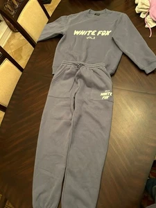 Used White Fox Offstage Sweater/sweatpants Set Ocean Size XS/S (pants Sz S) - Picture 1 of 13
