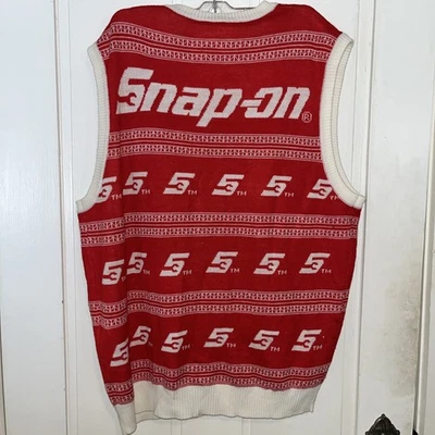 Colete cardigã Snap-on Tools masculino XXL suéter botão frontal logotipo ferramenta - Imagem 1 de 3