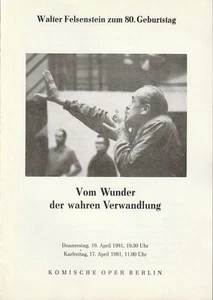 Programmheft WALTER FELSENSTEIN ZUM 80. GEBURTSTAG Komische Oper 1981 - Bild 1 von 1