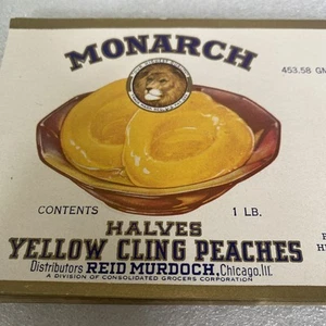 40 + VTG 40'S Can Labels Monarch Reid Murdoch Lion Chicago IL Peaches Excellent - Picture 1 of 6