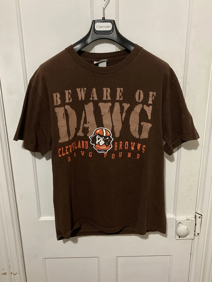 Camisa Dawg Pound Vintage Cleveland Browns Beware Of Dawg Años 90 Talla L NFL Foto 1 de 3