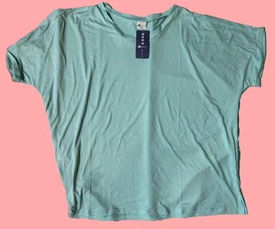 Camisa Top Misifi Azul Teal Manga Corta Mujer Talla XXL NUEVA Foto 1 de 4