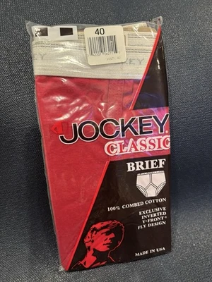 Sexy DE COLECCIÓN NOS AÑOS 80 JOCKEY CLÁSICO TIRO COMPLETO CALZONCILLO Para Hombres 40 Invertido Frente Y Nuevo en Paquete Foto 1 de 3